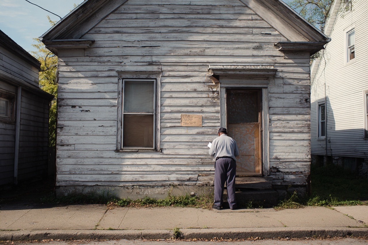 ohio property owner serving eviction notice to squatters