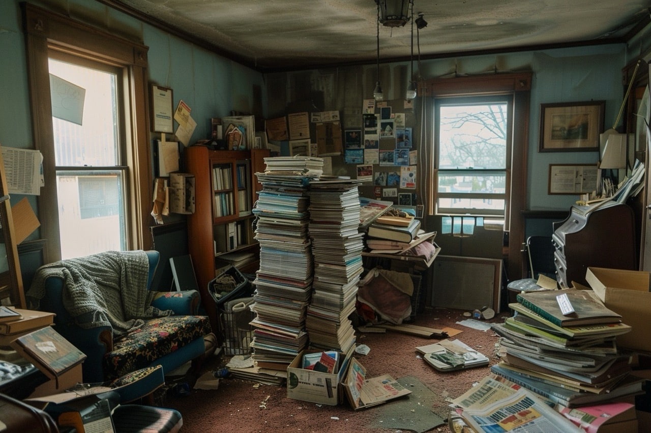 hoarder house ohio cluttered interior ready for sale