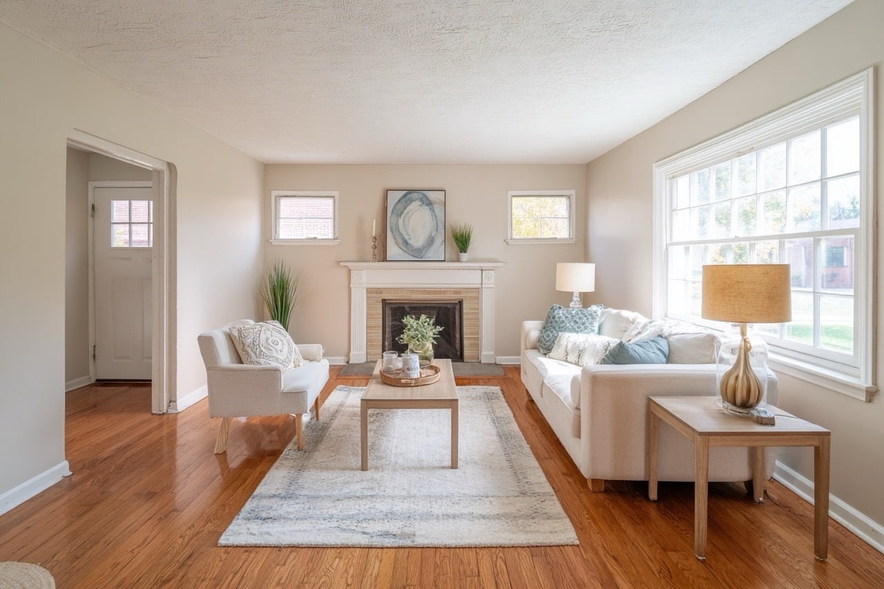 Ohio home interior prepared for sale with neutral staging