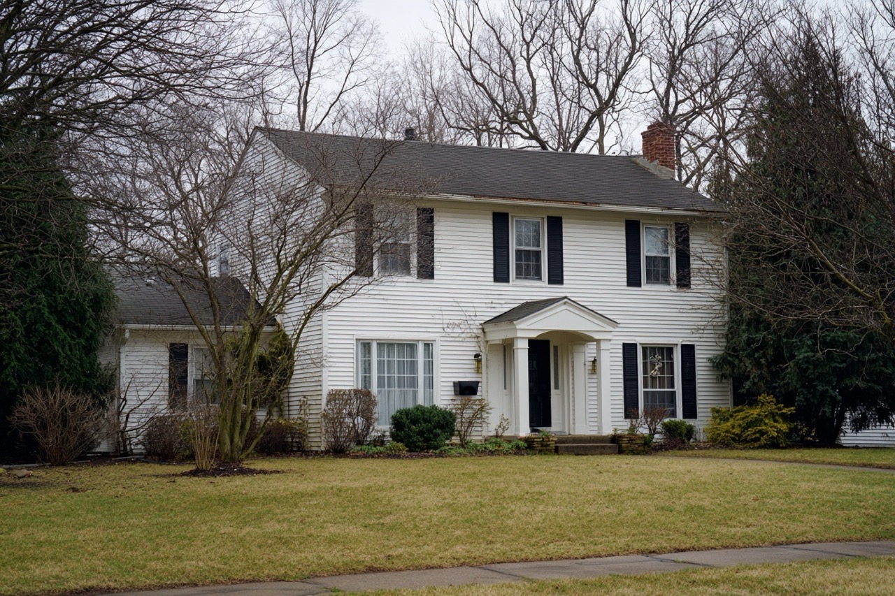 Ohio home foreclosure risk showing average suburban property in distress