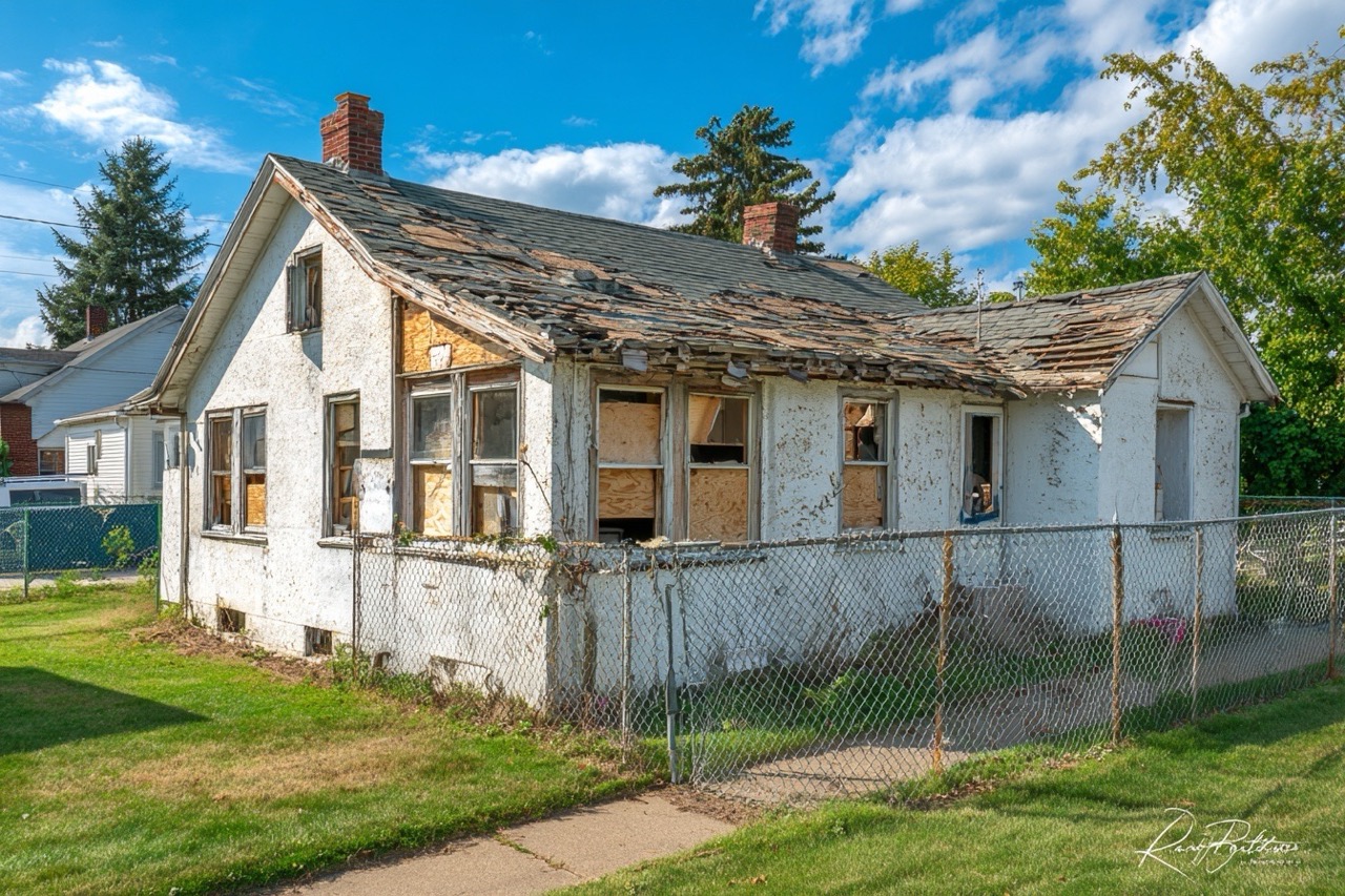 Ohio property with visible code violations and structural issues
